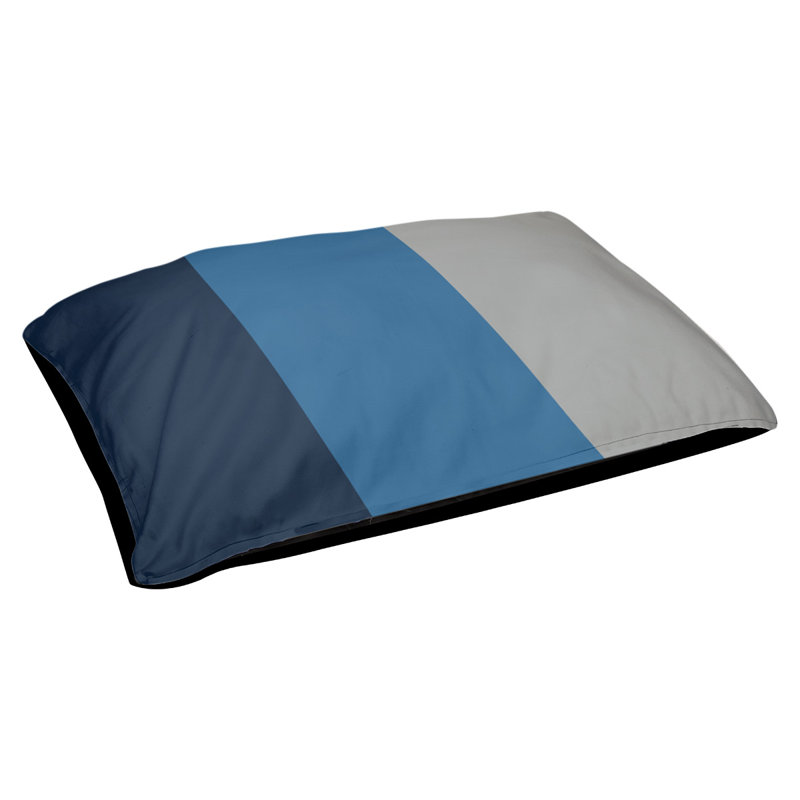 Oreiller rectangulaire New York, Moyen (L 30 po x l 40 po), Bleu minuit / bleu lac / gris clair de lune