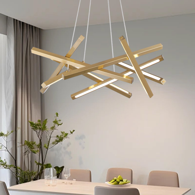 8 Led Arm Luxury Golden Chaos Gold Led Integrated Chandelier