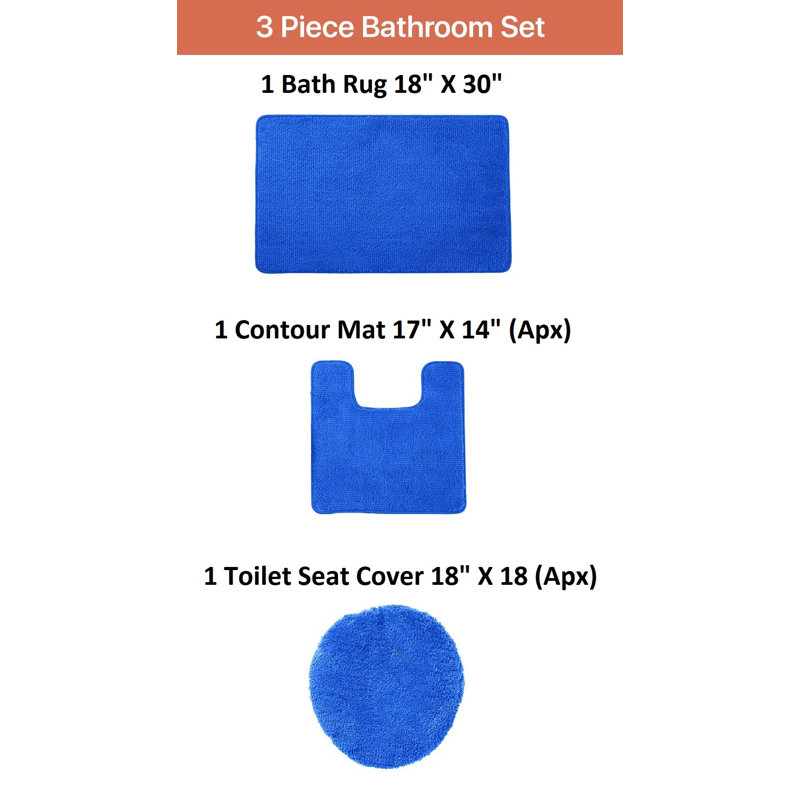 Ensemble de tapis de bain Mckeel, Bleu océan