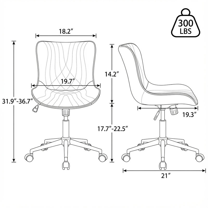 Brionni Upholstered Task Chair Swivel Executive Chair Faux Leather Home Office Chair with Wheels, Khaki Seat/ Khaki Frame