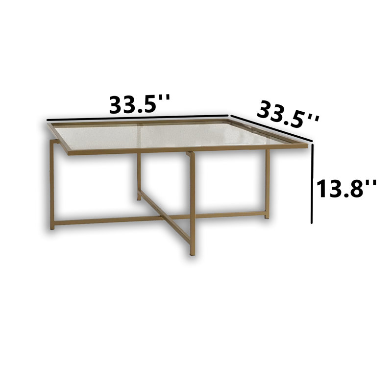 Table basse carrée en verre trempé résistant au ternissement
