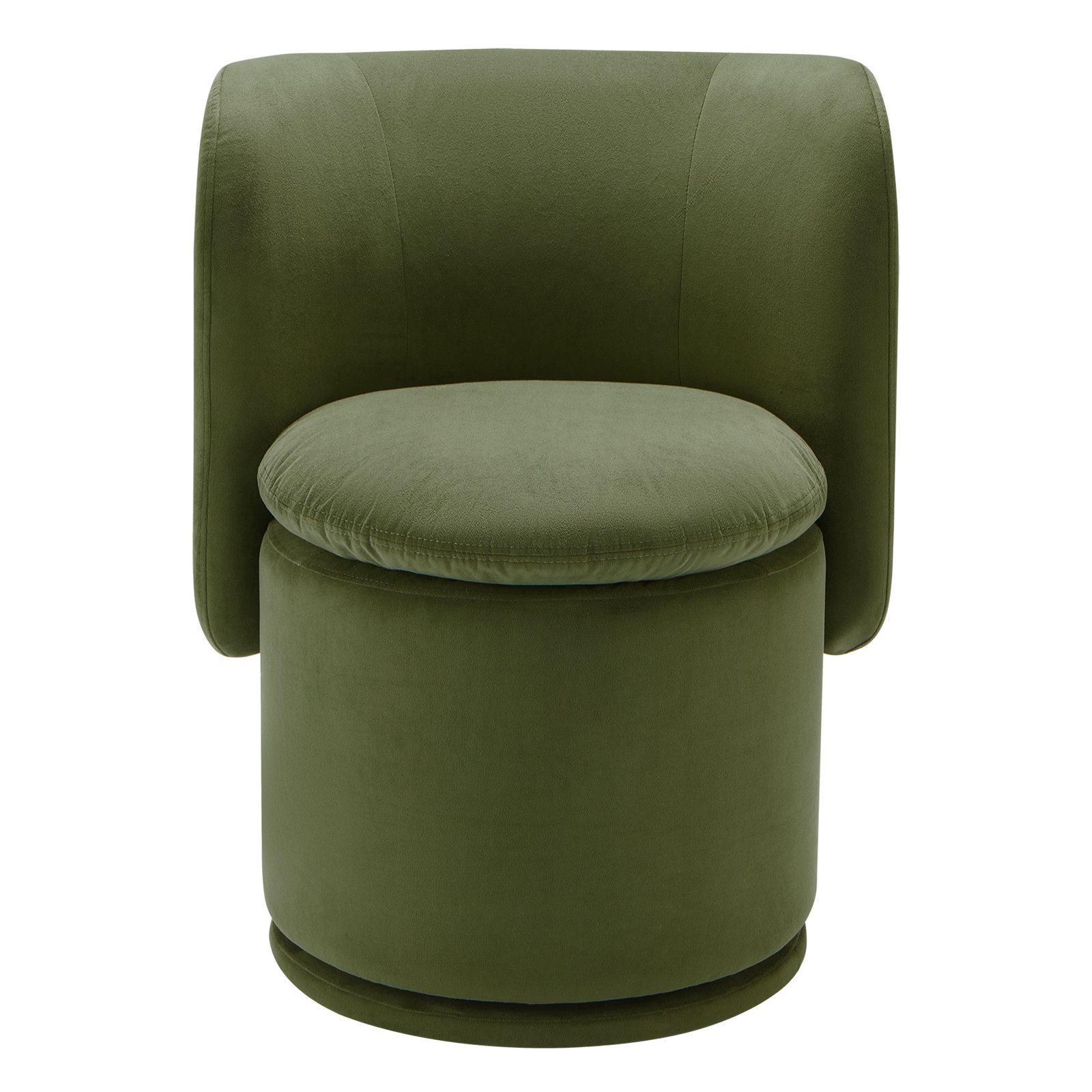 Adrielle Swivel Upholstered Barrel Chair, Performance Velvet Bella Forest