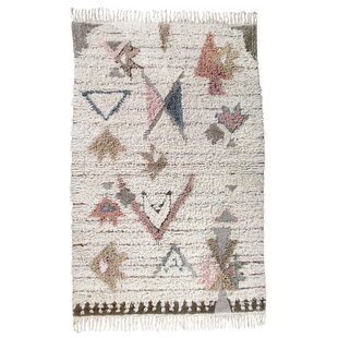 Handgefertigter Flachgewebe-Teppich Almond aus Wolle in Mandelbraun