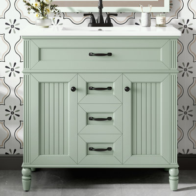 Ensemble de meuble-lavabo avec lavabo, portes à fermeture douce et 2 tiroirs de rangement