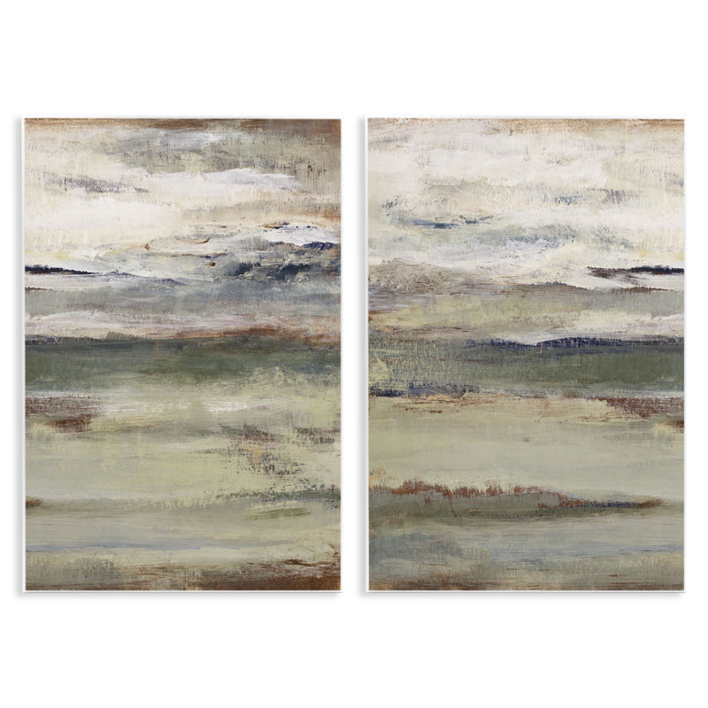 "Earth's Layers", ensemble de 2 plaques murales abstraites neutres, design par Lanie Loreth, H 15 po x l 10 po