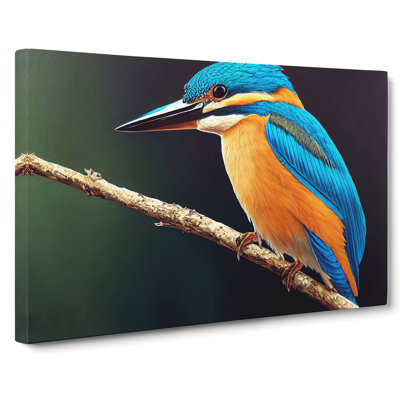 Staggering Kingfisher Bird - Wrapped Canvas Print