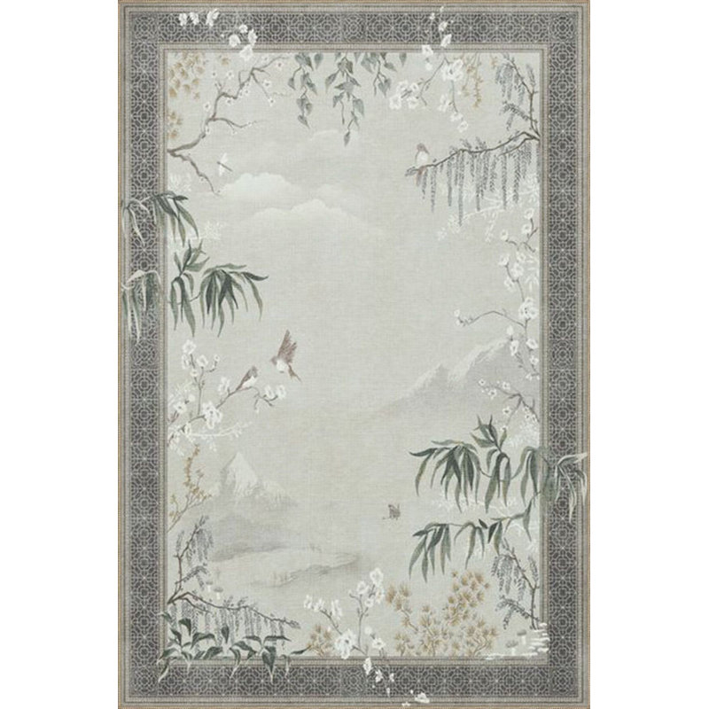 Tapis gris lavable à la machine, Carré 3 pi 3 po