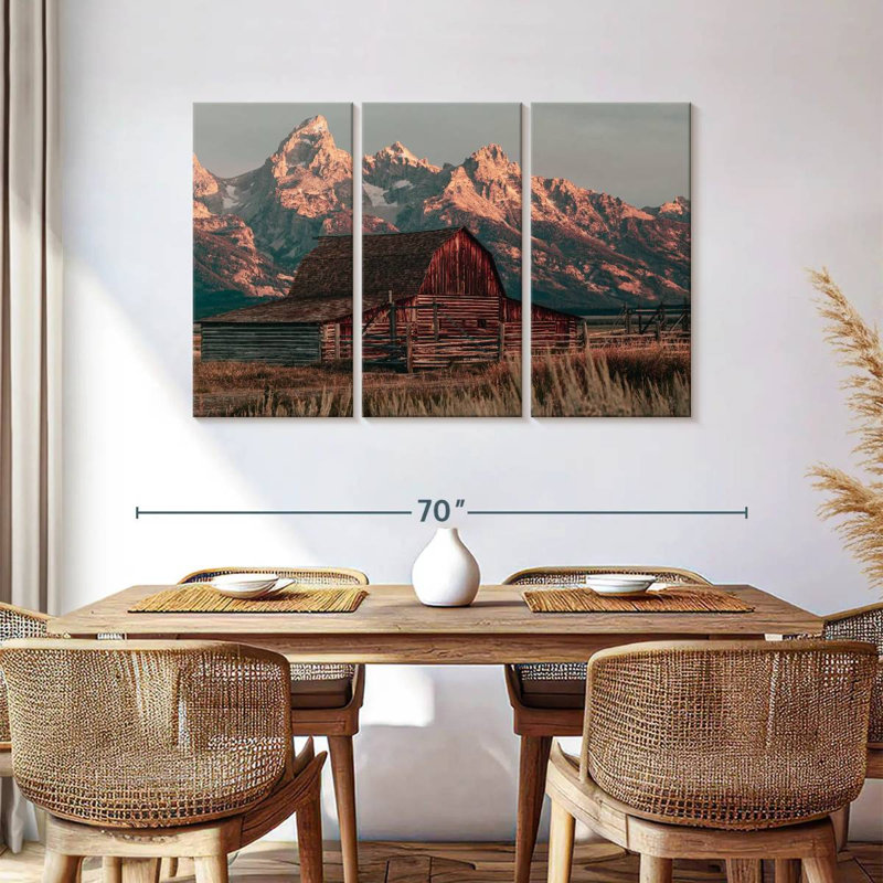 Lilie Scenic Teton Barn, H 36 po x l 57 po