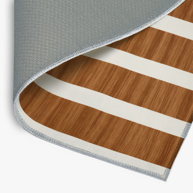 Tapis intérieur / extérieur gris HorizontalStripes, Rectangulaire 8 pi x 10 pi