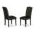 5 Piece Dining Room Furniture Set Includes a Round Dining Table with Dropleaf and 4 Black Faux Leather Upholstered Chairs, 42x42 Inch, Black-223575460-223575461-145688454