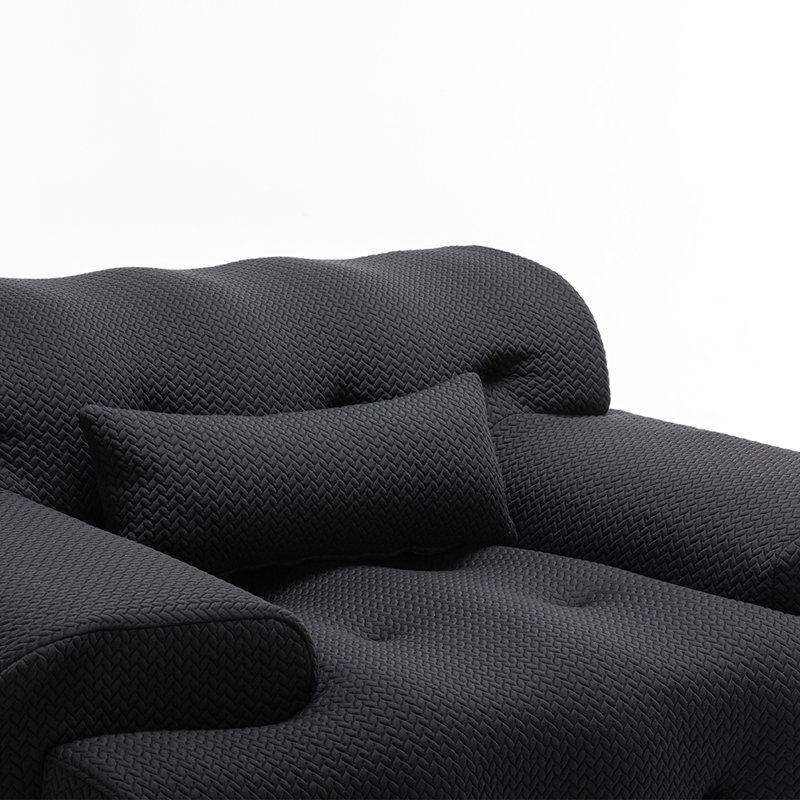 Fauteuil d'appoint surdimensionné et capitonné Kapedes, Polyester noir