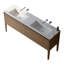 Ensemble de meuble-lavabo autoportant à 2 tiroirs de l 72 po x P 19 po Elliana en noyer avec comptoir à surface solide blanc mat et pieds en bois