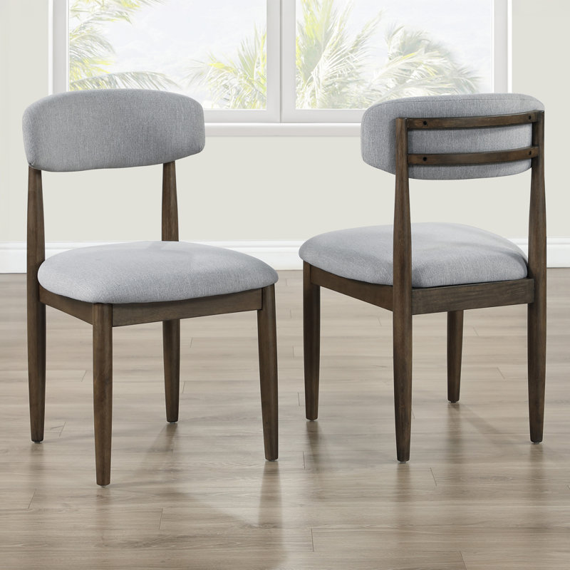 Lixy Solid Wood Upholstered Dining Chair, Brown