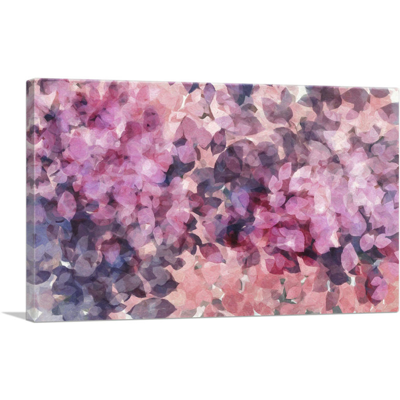 Rose, pétales mauves modernes, reproduction d'art sur toile tendue, H 26 po x l 40 po x P 0,75 po