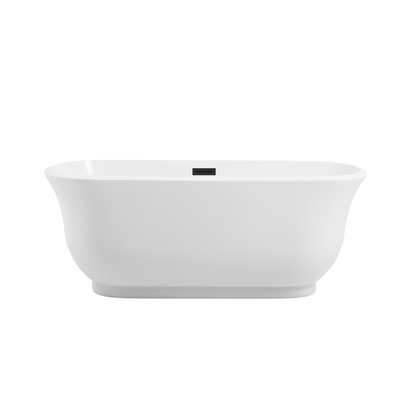 Chaylynn 59'' x 28'' Soaking Acrylic Bathtub, Matte Black