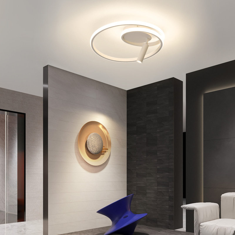 LED Semi Flush Mount, Stainless Steel