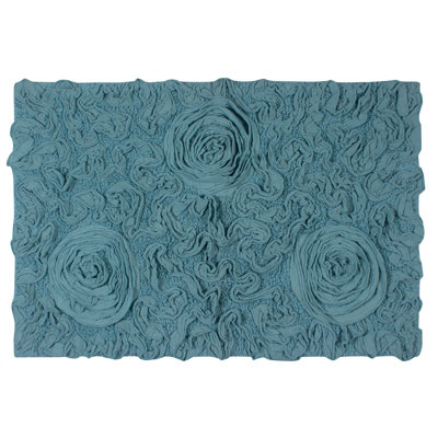 Schoenberger Floral Design Cotton Bath Rug