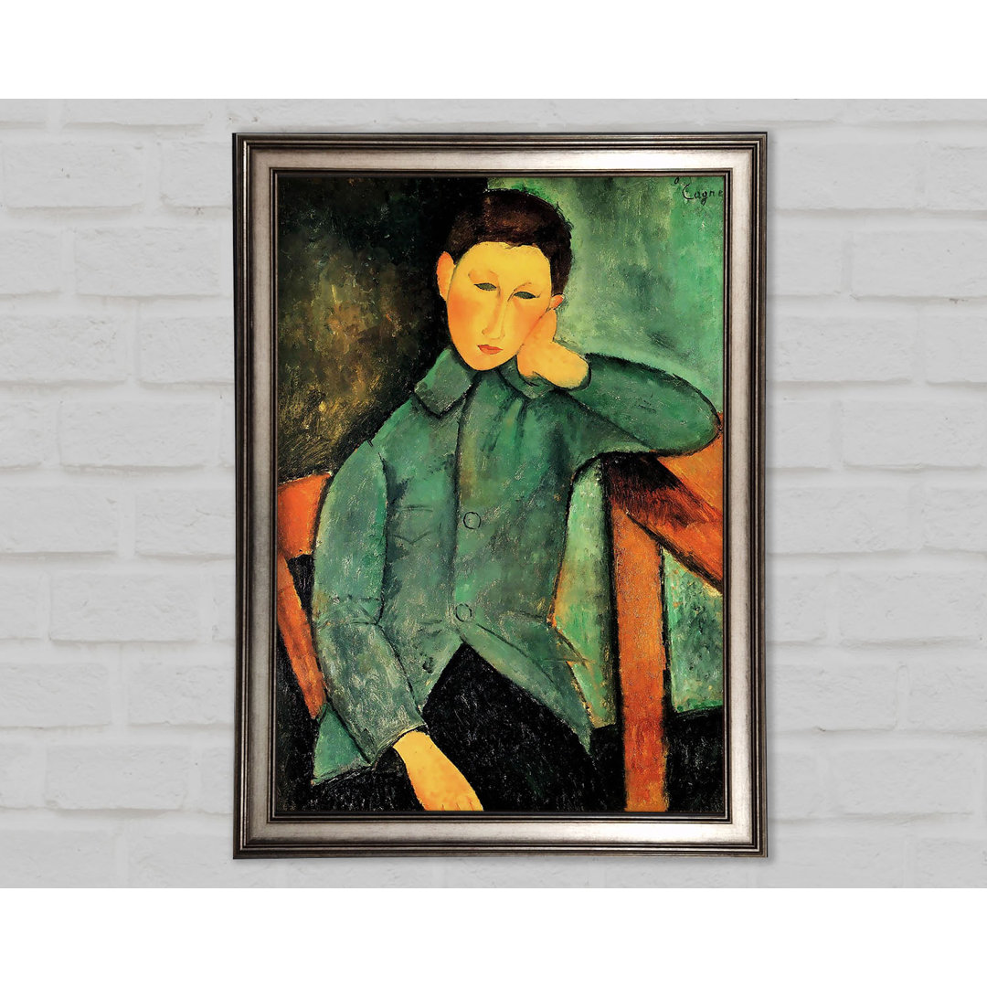 Modigliani Junge in blauer Jacke - Einzelner Bilderrahmen Kunstdrucke