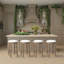 Ensemble de 2 tabourets de bar pivotants - siège rembourré en tissu, base en bois d'hévéa?-830117824-830117826