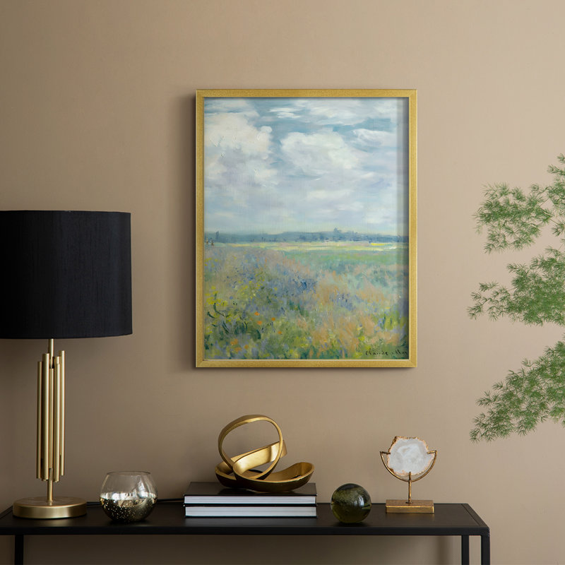 "Paysage rétro Lxxxiv", H 11 po x l 9 po, Doré