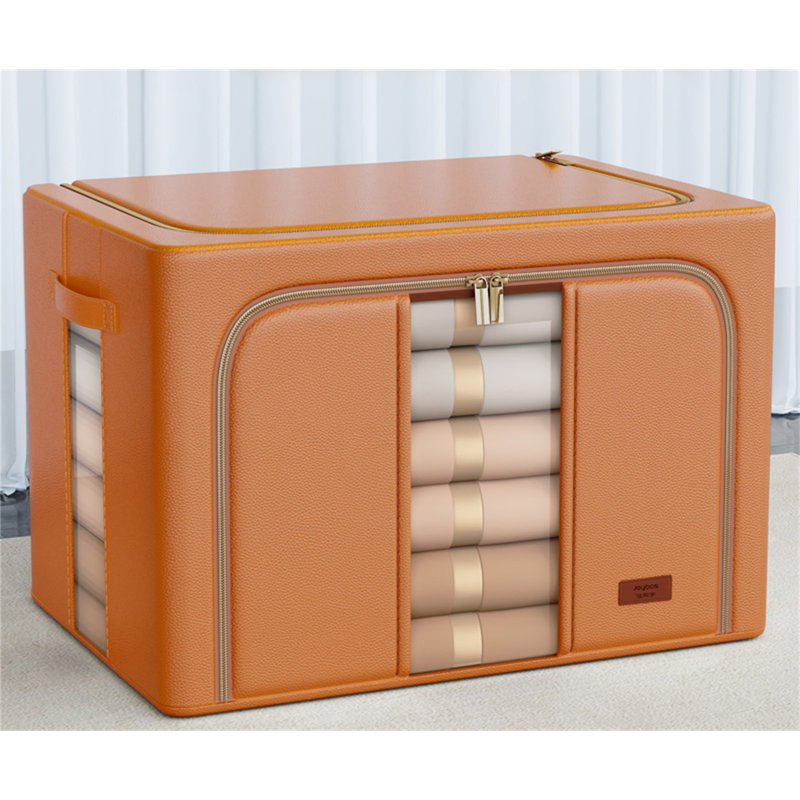 Caisse de vêtements en similicuir, Orange