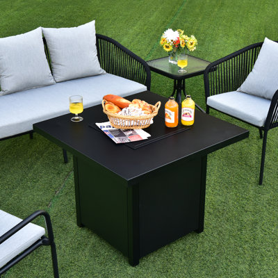 Square Steel Propane Smokeless Fire Pit Table
