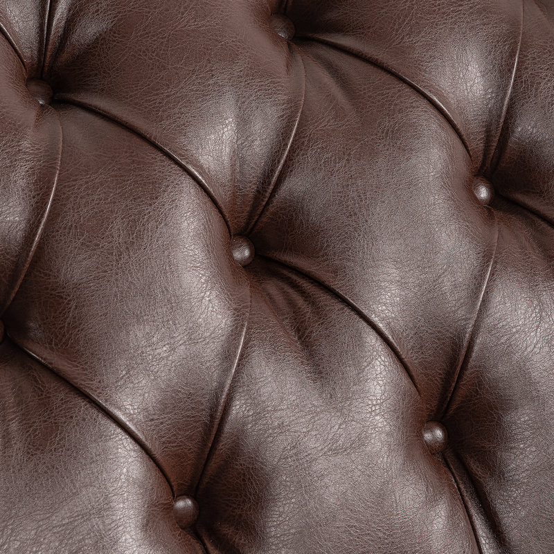 Chaise longue sans accoudoirs touffetée, Marron foncé