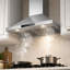 Hotte murale de 30 po, hotte de cuisine à conduit à 6 vitesses de 353 pi³ / min avec lumières DEL et filtres lavables en acier inoxydable