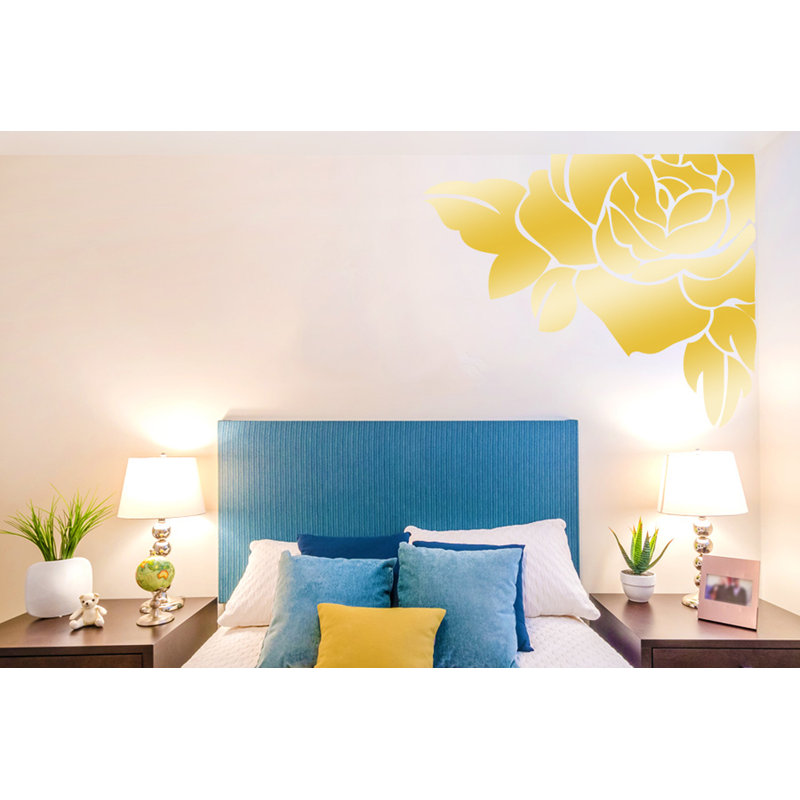Plants & Flowers Non-Wall Damaging Wall Decal, Shiny Gold, Large