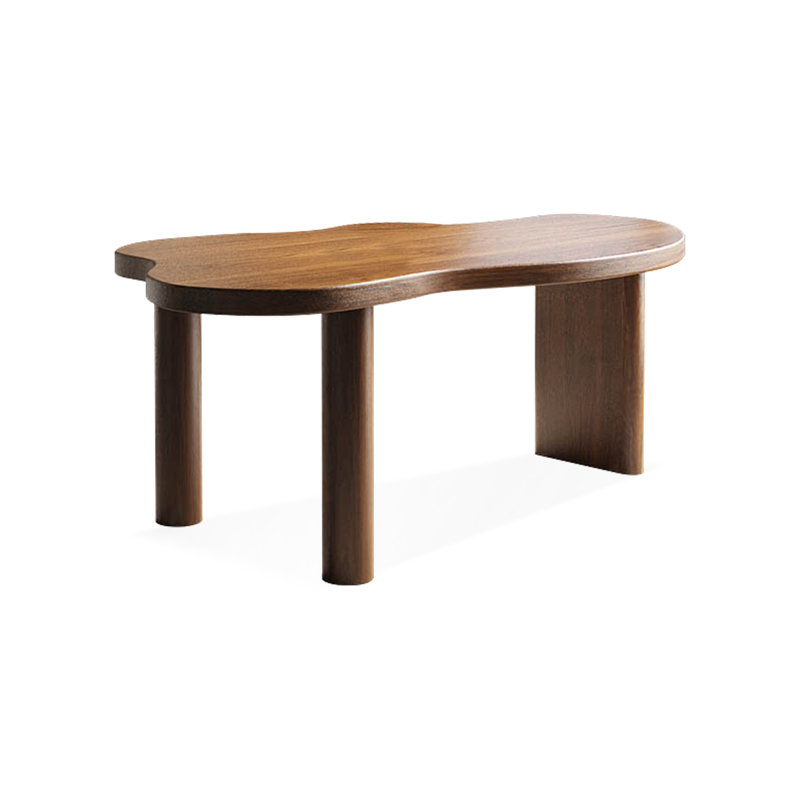 Bureau en bois massif noyer courbé, H 29,53 po x l 55,12 po x P 27,56 po