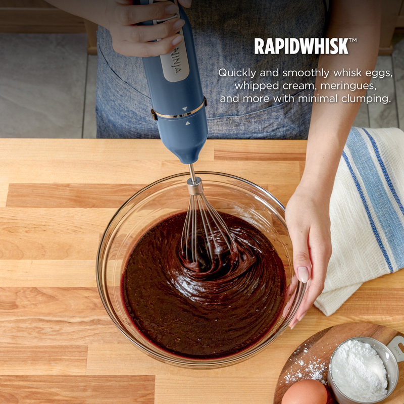 Ninja Power Duo Immersion Blender With Whisk Attachment & Blending Vessel, Deep Navy