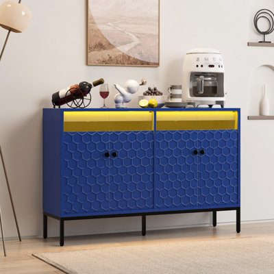 Sideboard Buffet Cabinet With LED And Charging Station