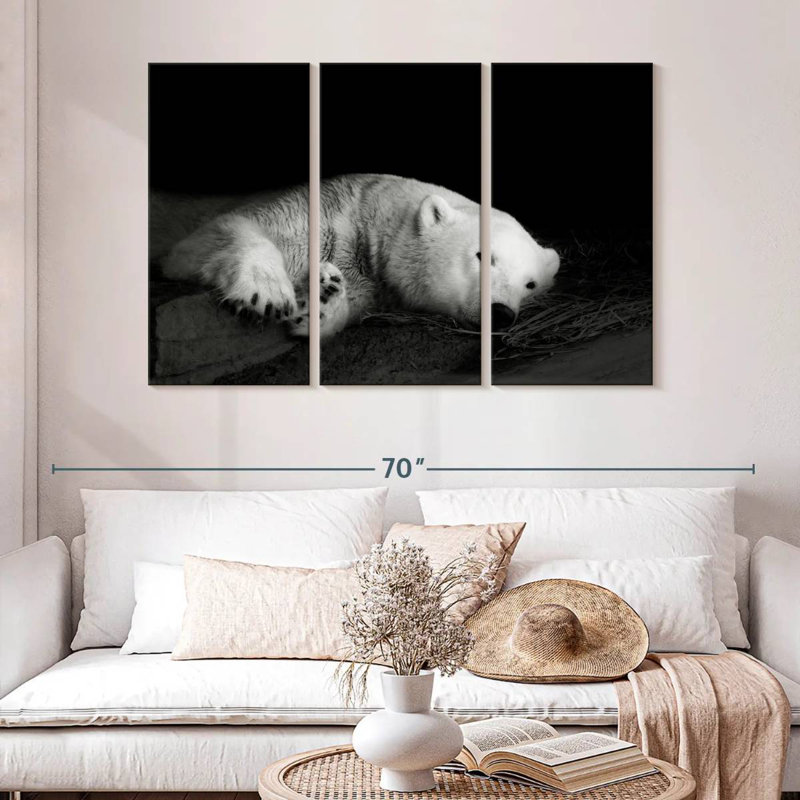 Sleepy Polar Bear, 24" H x 38" W