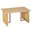 Ensemble de table de salle à manger 7 pièces Farmhouse pour table de salle à manger rectangulaire de 6 à 59,8 po avec placage de chêne vieilli et 6 chaises en rotin, mobilier de cuisine rustique pour la salle à manger-274659898