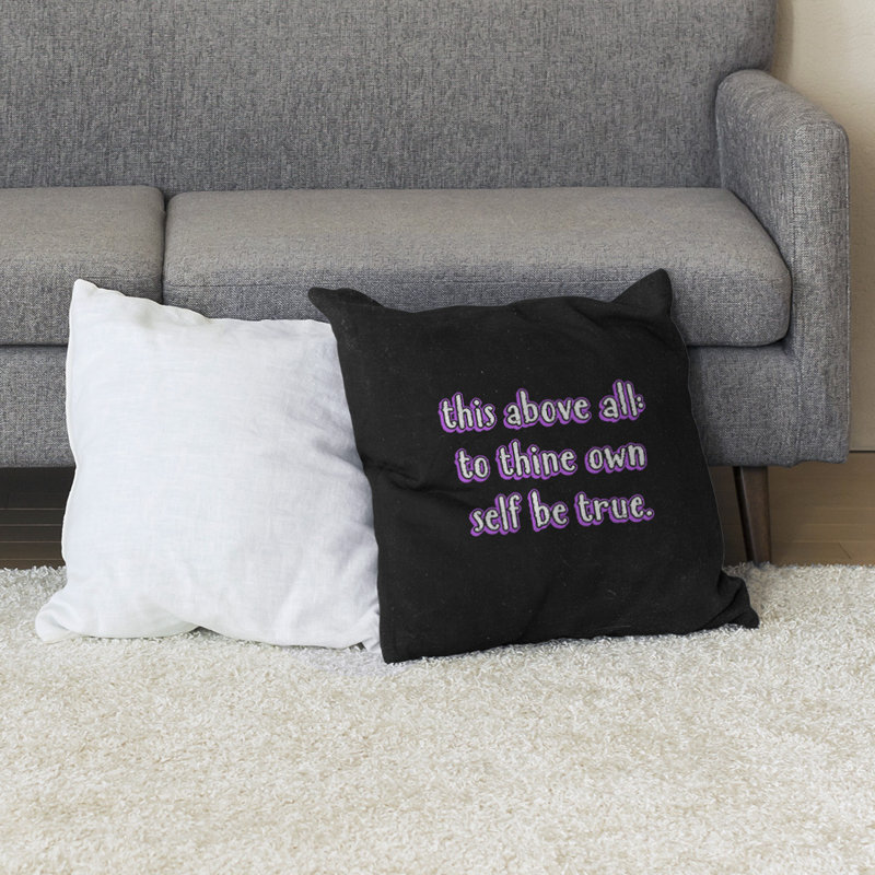 Coussin de sol d’inspiration Shakespeare, 40 po x 40 po, Mauve