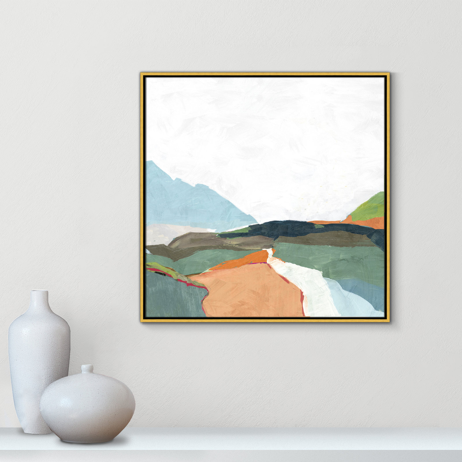 Addy "April Morning" Painting, 13.5" H x 13.5" W, Gold
