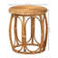 Table de bout ronde en rotin Sadie - Table d'appoint en osier tissé à la main avec base ouverte