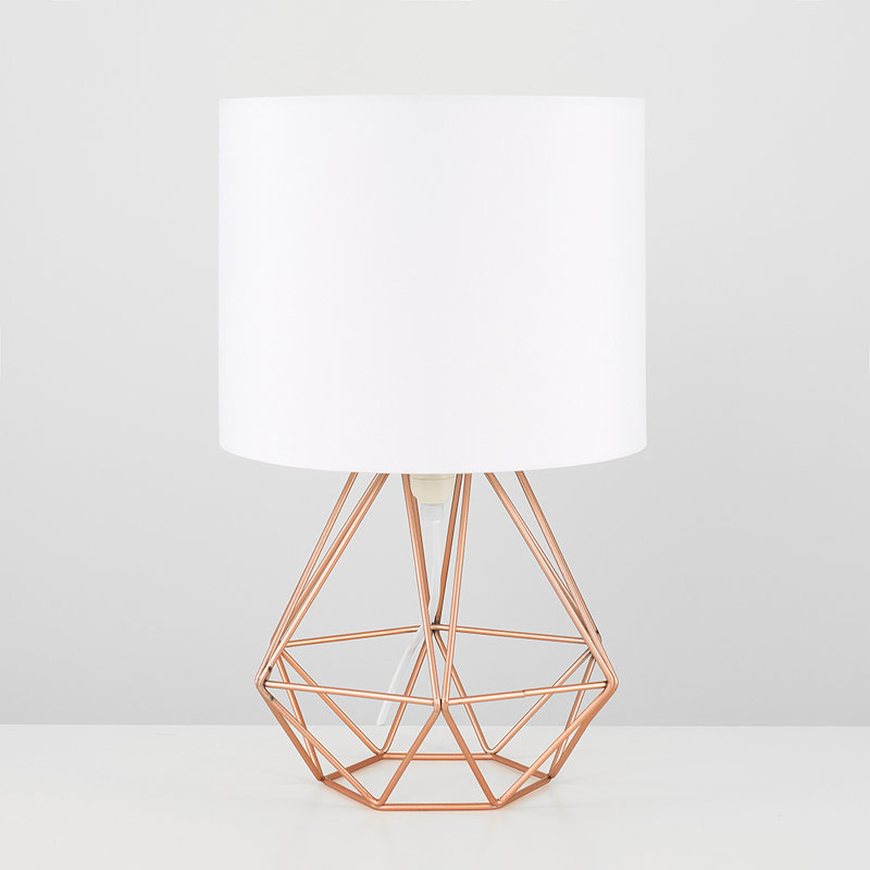 Bartelt Metal Table Lamp, Yes, Copper Base/White Shade, G