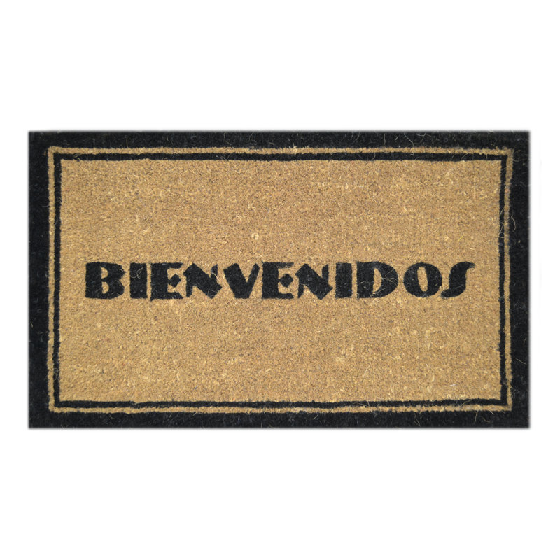Tapis d'entrée antidérapant Vaquerano Bienvenidos 30 po x 18 po, Rectangle 1 pi 6 po x 2 pi 6 po