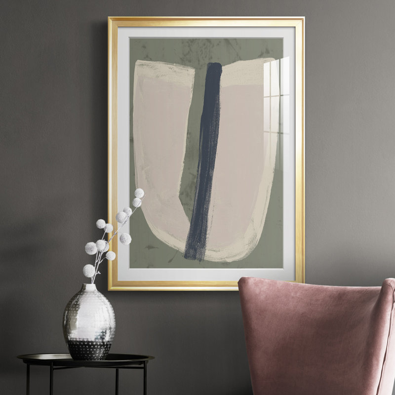 «Paper Slice III», reproduction encadrée de qualité supérieure - prête à être accrochée, Or, H 30,5 po x l 22,5 po x P 1 po