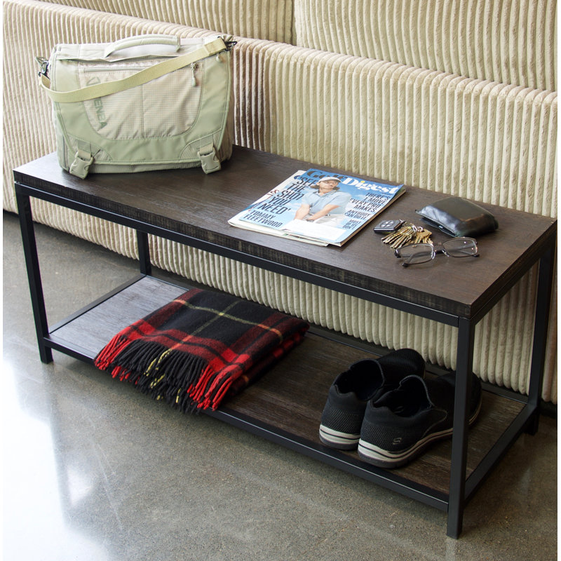 Banc de rangement en bois massif Therese