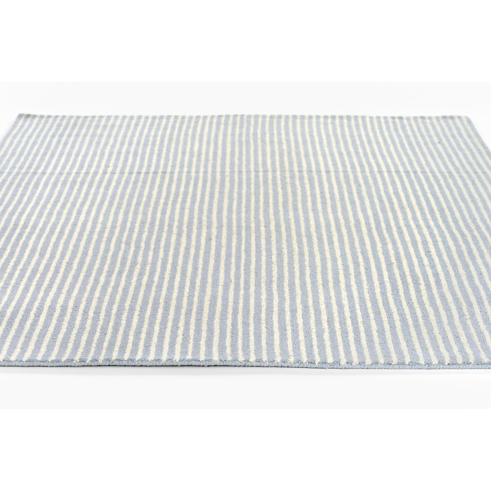 Lola Blue Hand-Tufted Striped Wool Rug, Rectangle 7'10" x 9'10"