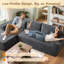 Aucun assemblage requis 3 pièces Canapé modulaire rembourré à compression avec chaise longue Cloud-741343017-741323353