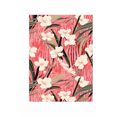 Floral zen, fleurs de jardin japonaises, reproduction d'art asiatique sans cadre