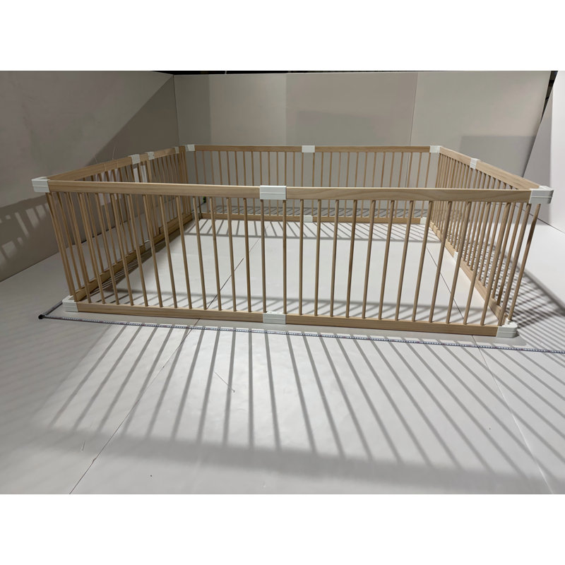 Parc pour bébé en bois de pin naturel