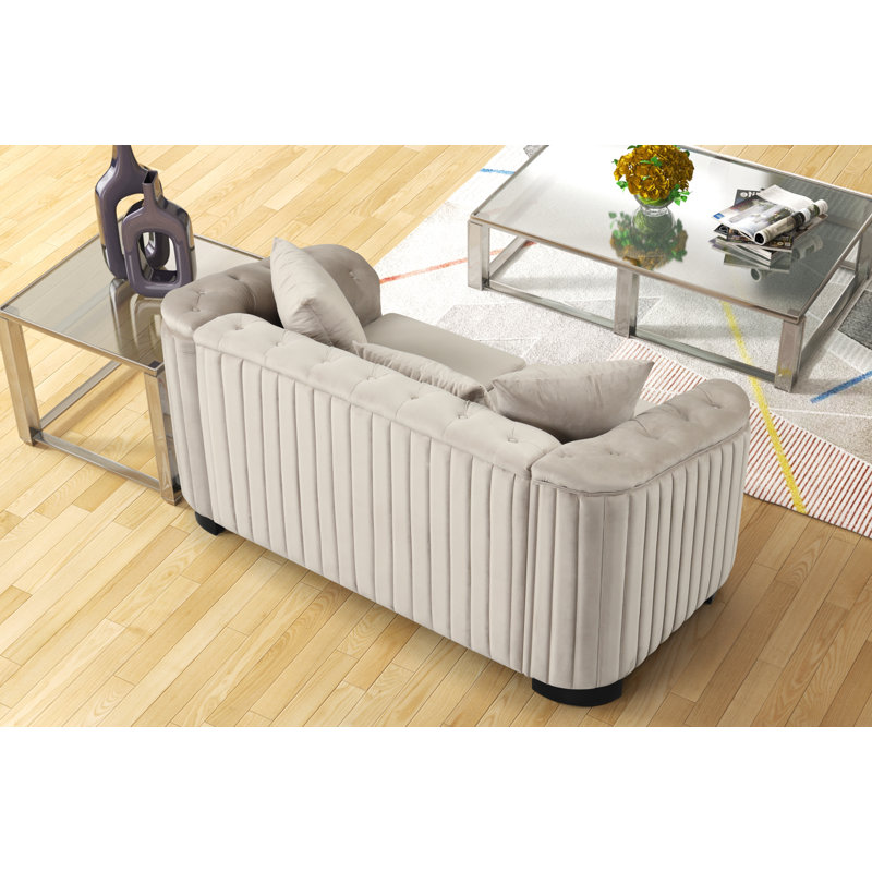 Jaselyn 64'' Velvet Loveseat, Caffe