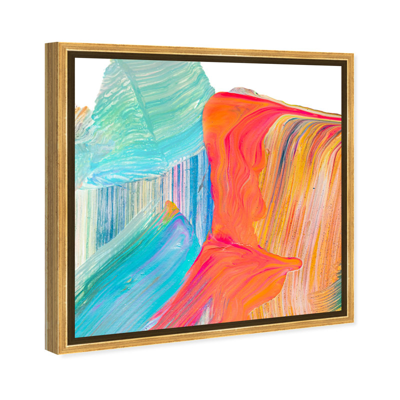 Holi - Impression sur toile, Toile avec cadre doré, H 40 po x l 40 po x P 2 po