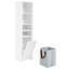 Armoire de salle de bain blanche 63,8 "- étagère à 4 niveaux et panier à vêtements compact compact pour un usage domestique-118114340-118114342