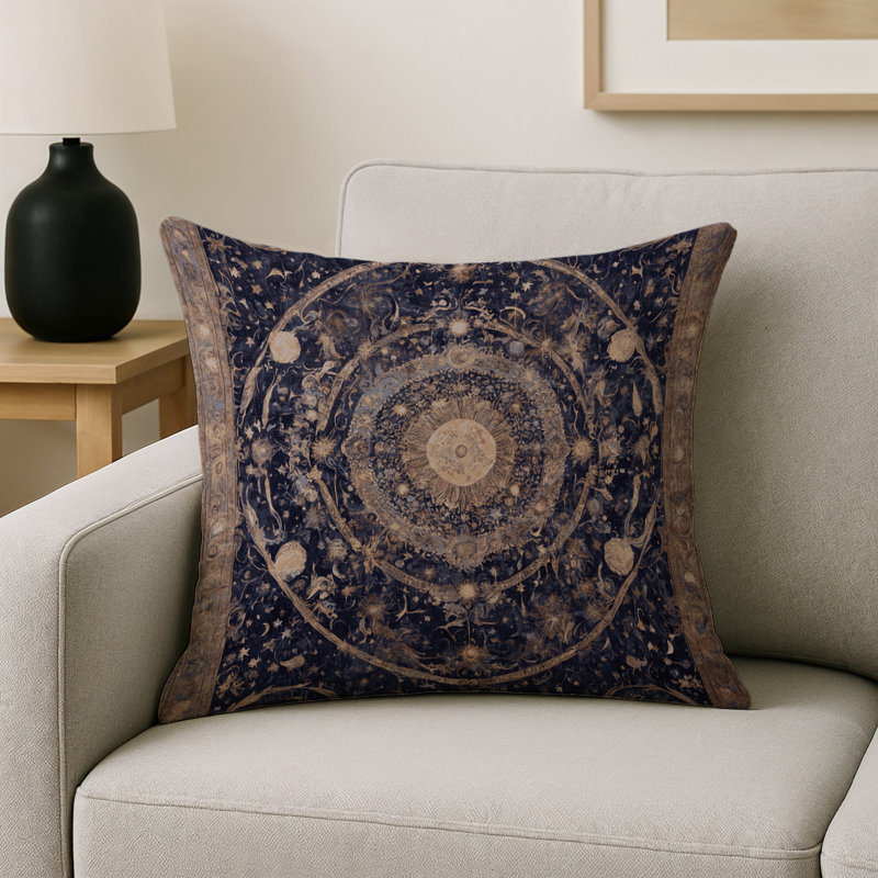 Coussin décoratif intérieur / extérieur gris Modern Modern, Beige / gris oriental, Carré 16 po