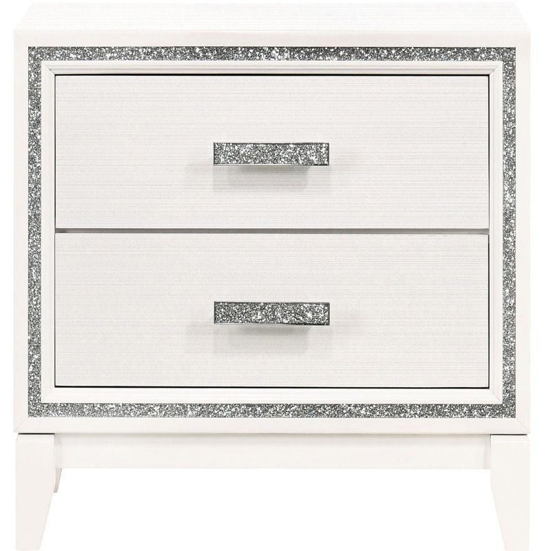 Table de chevet 2 chambres blanche - Style contemporain avec rangement spacieux et moderne, Blanc